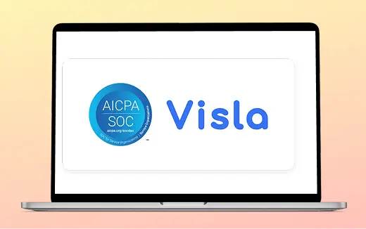 Visla Trust and Compliance Center highlighting security certifications and data protection policies.